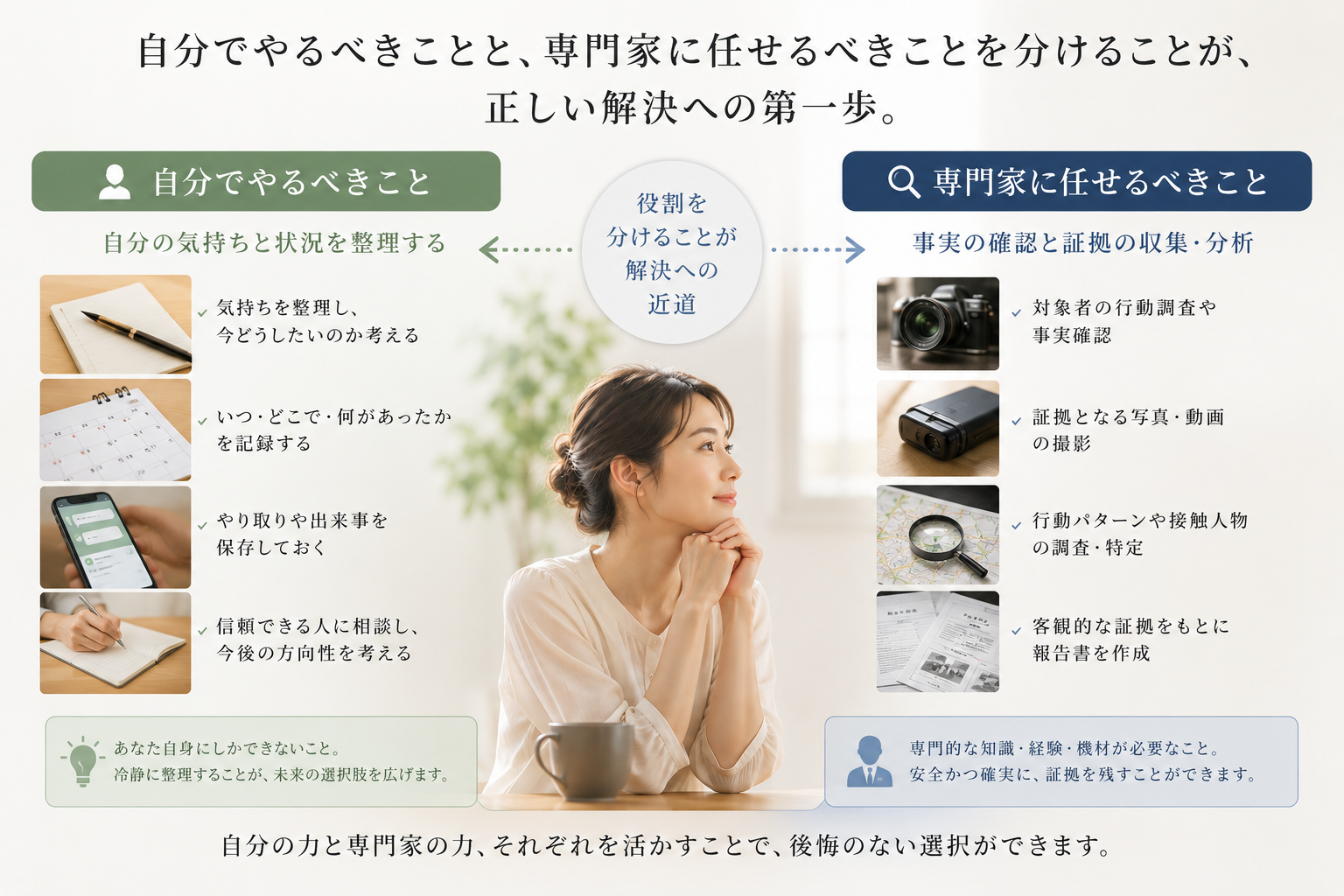 「自分でやるべきこと」と「専門家に任せるべきこと」を分ける