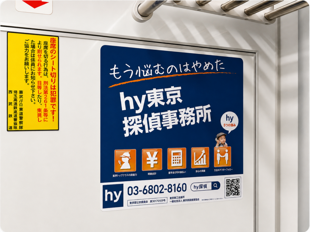 電車広告の掲載が始まりました。